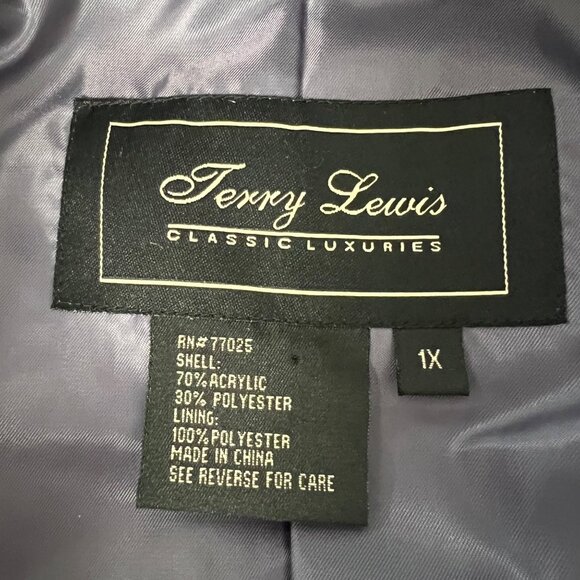 Terry Lewis Classic Luxuries Womens Plus Tweed Coat Gray Yellow Pink size 1X - Picture 6 of 14